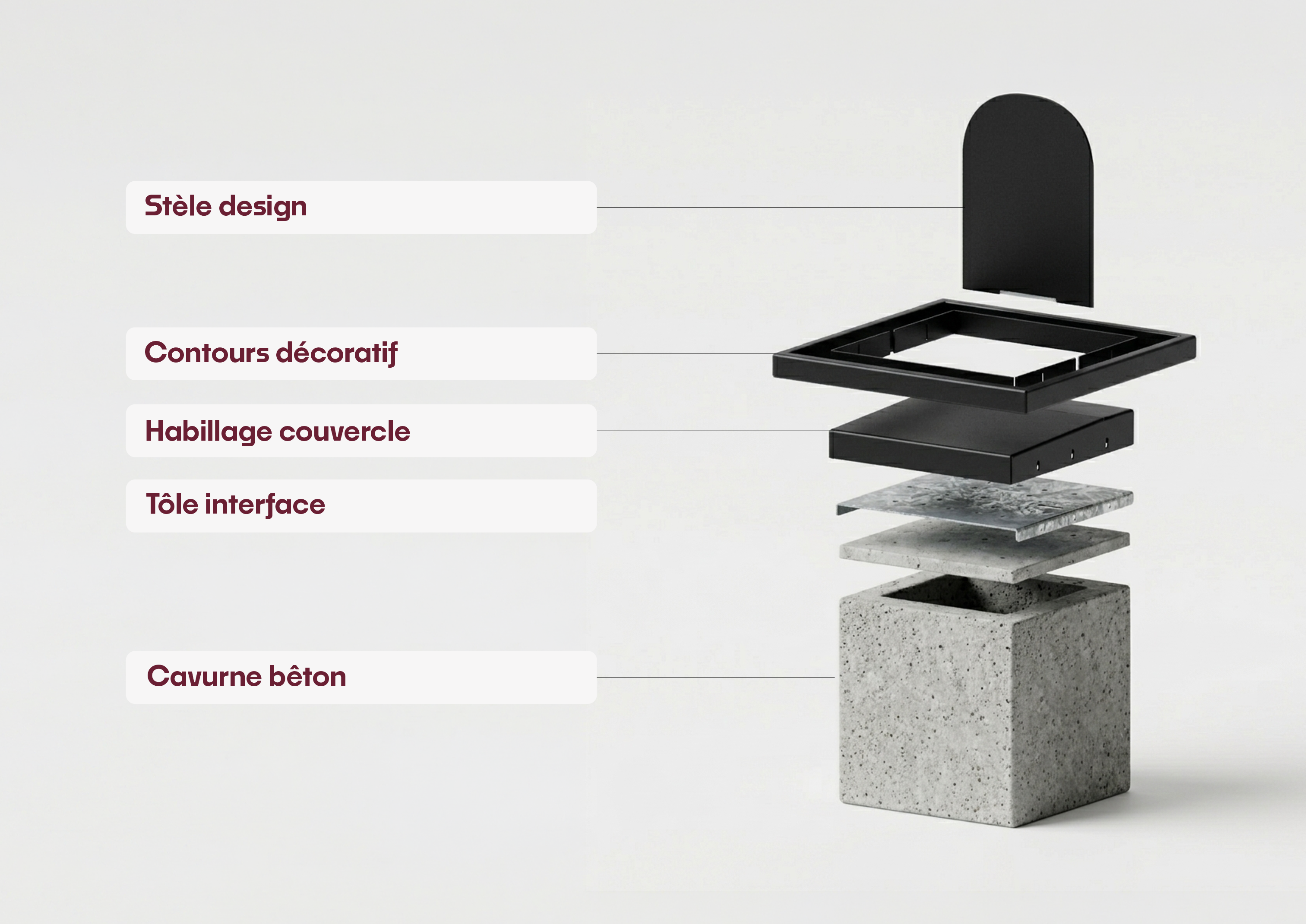 cavurne moderne  en kit aluminium léger 